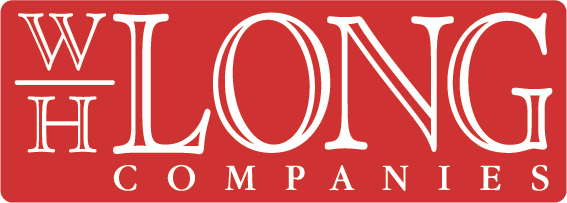 WH Long Companies logo with white text on a red background.