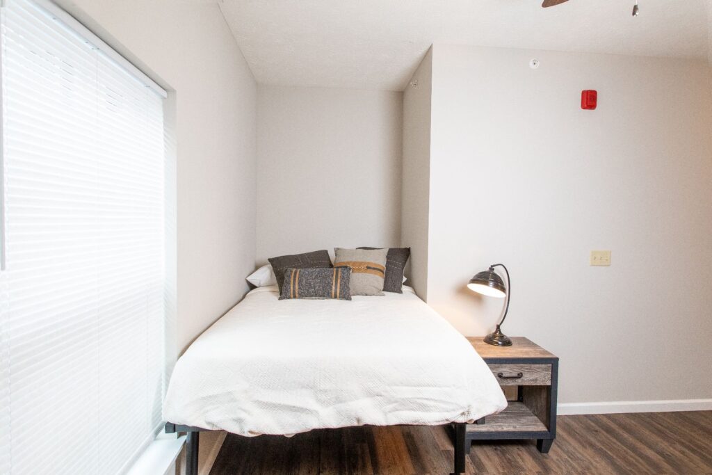 Bedroom in a 1 bedroom apartment near Purdue University at 120 Flats